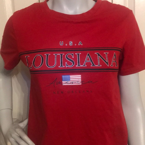 Red Louisiana USA New Orleans shirt - Picture 1 of 3